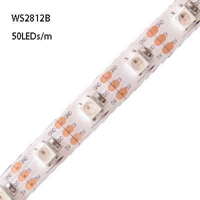 5v 50 LEDs/m ws2812b smart LED strip