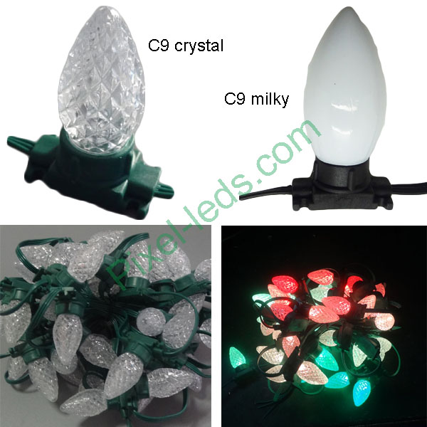 C9/G40 milky/crystal ws2811 pixel Christmas LED string