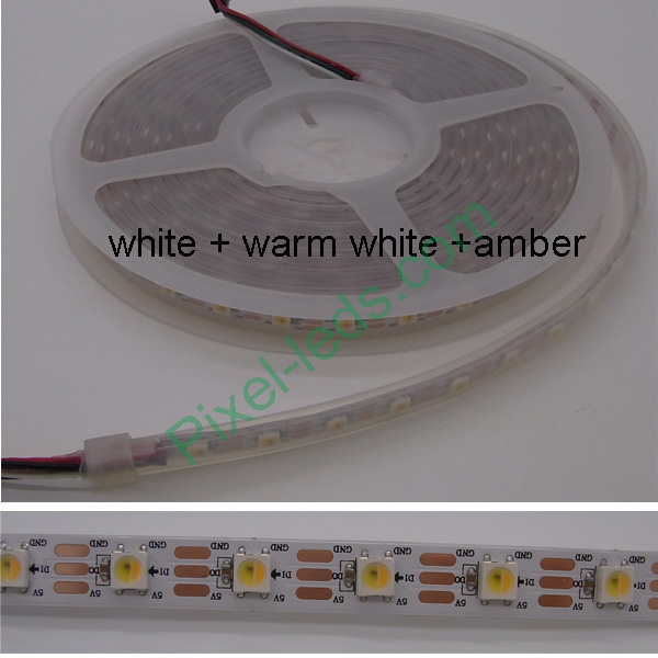 WWA SK6812 white+warm white+amber 60 pixel LED strip