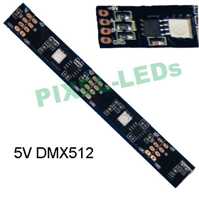 5v 24 LEDs/m DMX512 black FPC addressable LED strips