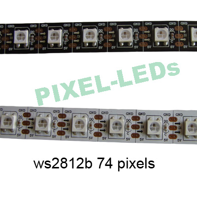 DC 5v 74 LEDs/m ws2812b pixels LED strip lights